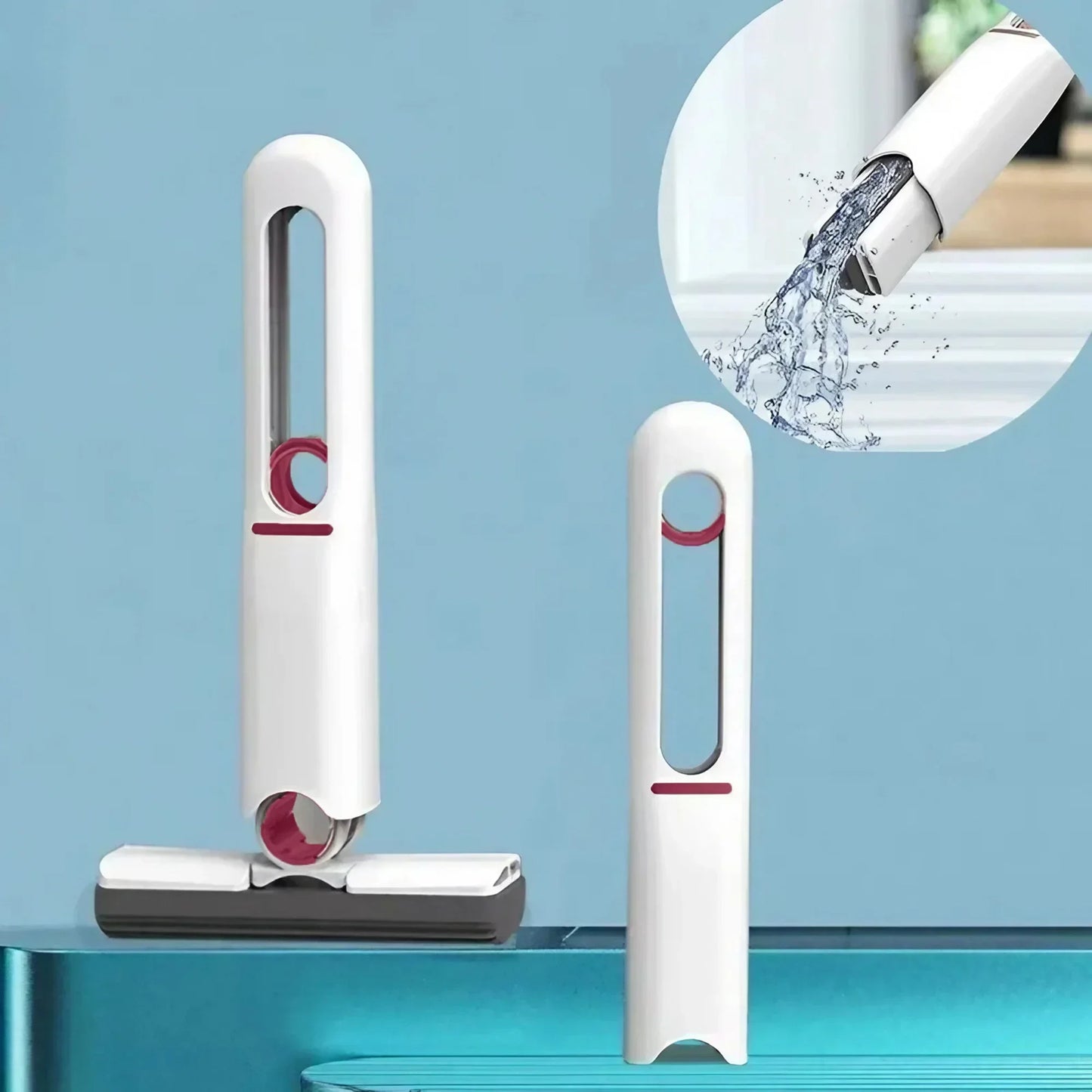 Portable Mini Mop for Glass Cleaning and Toilet Slit Absorbent Mop No Hand Wash Lazy Sponge Household Cleaning Tool
